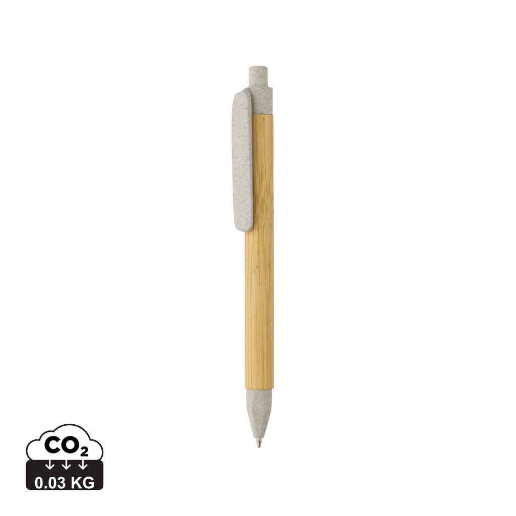 Stylo à bille publicitaire papier recyclé Blanc cassé